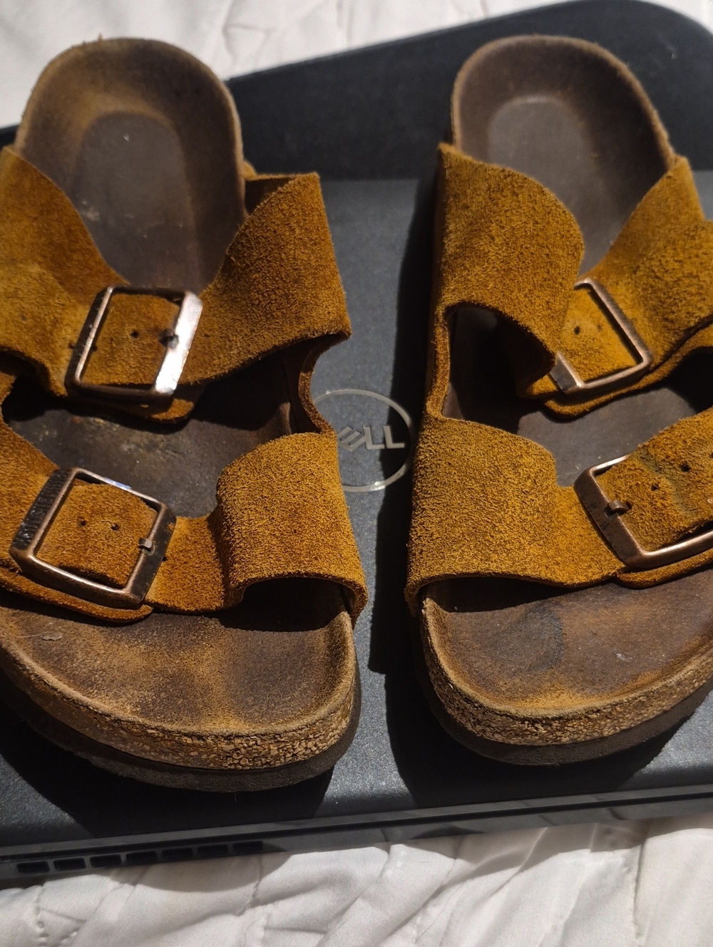 birkenstoch Suede Double-Buckle Sandals - Brown8.5 US